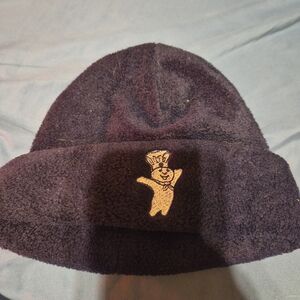 Navy Blue Fleece Beanie With Pillsbury Dough Boy Embroidery